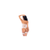 Ensemble 4 pièces blanc, bustier, string et 2 jarretières 